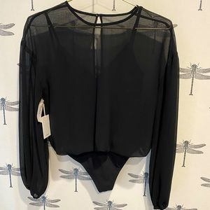 Aritzia Wilfred blouse with bodysuit, black, NWT, small